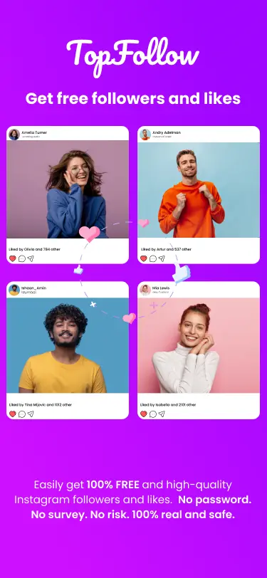 Top Follow app — get free Instagram followers and likes